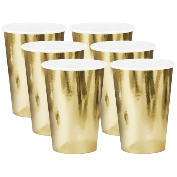 Gouden wegwerp bekertjes 12 stuks