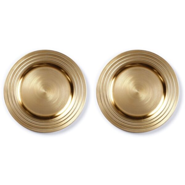 2x Diner/kerstdiner borden/onderborden goud 33 cm rond