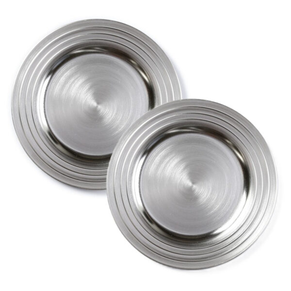 Onderborden - 3x - zilver - 33 cm - kunststof - Diner borden - kerstdiner dinerborden