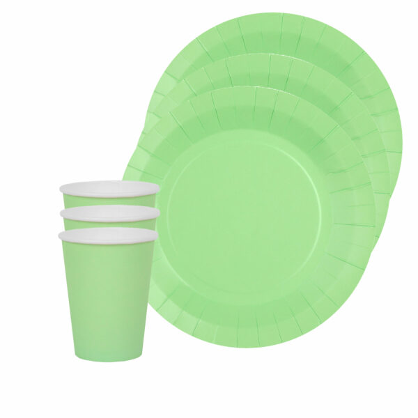 Santex 20x bordjes en bekertjes - mintgroen -