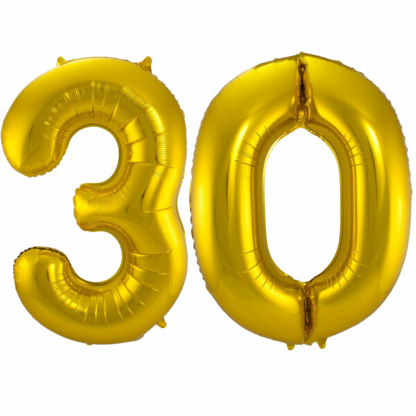 Leeftijd feestartikelen/versiering grote folie ballonnen 30 jaar goud 86 cm
