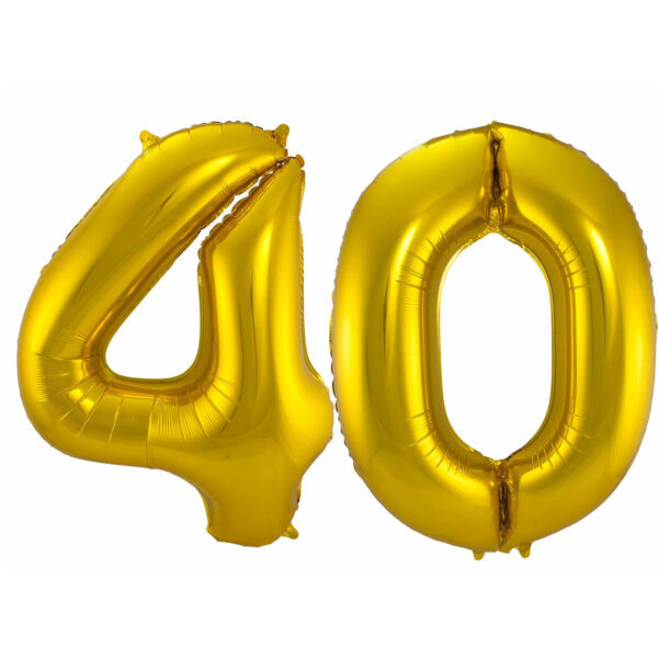 Leeftijd feestartikelen/versiering grote folie ballonnen 40 jaar goud 86 cm