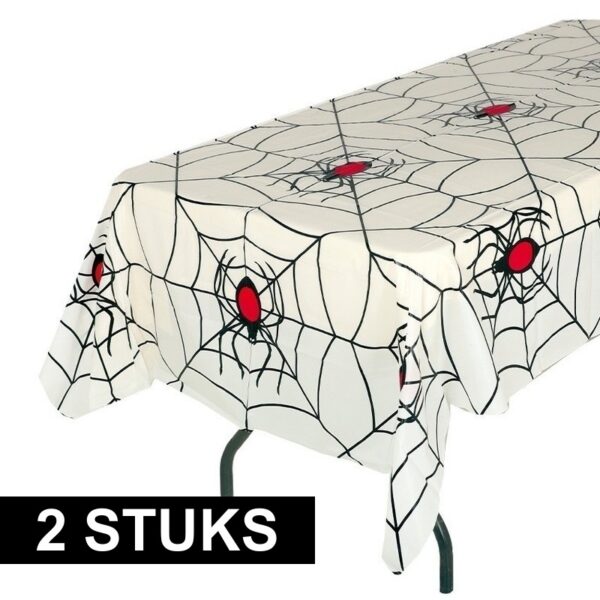 2x Wit Halloween tafelkleed 135x270cm