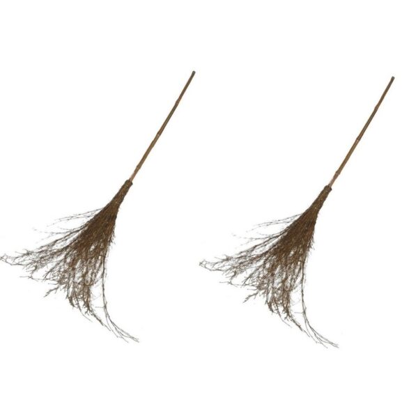 Heksen bezem - 2x - 96 cm - heks verkleedaccessoires - Heksenbezems