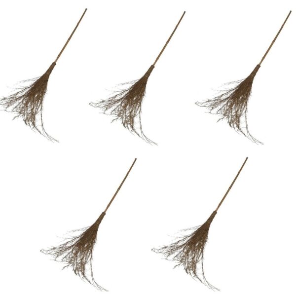 Heksen bezem - 5x - 96 cm - heks verkleedaccessoires - Heksenbezems