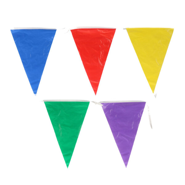 Vlaggenlijn - 3x - gekleurd - 10 meter - slinger - kunststof - buiten vlaggetjes