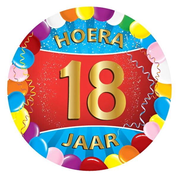 Bierviltjes 18 jaar - 100x stuks - multicolor - verjaardag/feest -