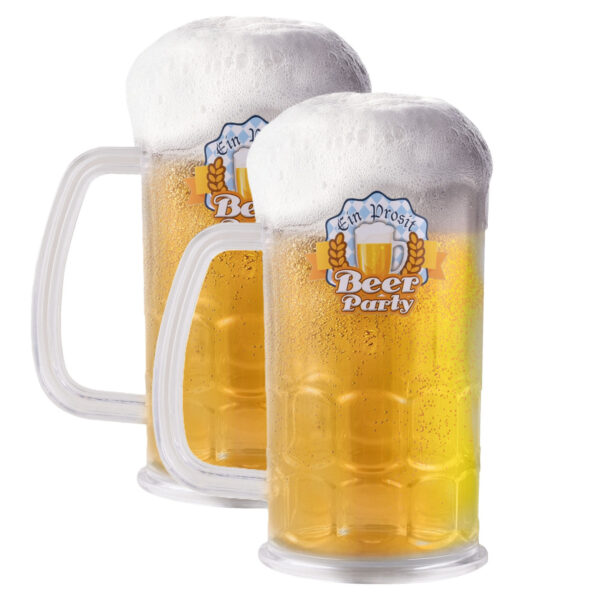 Bierpullen - 2x - kunststof - 500 ml - bierglazen - bier -Oktoberfest