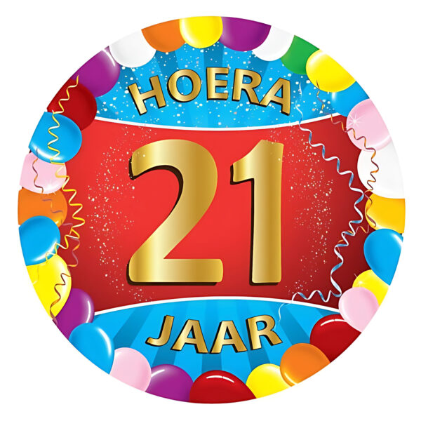 Bierviltjes 21 jaar - 50x stuks - multicolor - verjaardag/feest - feestartikelen