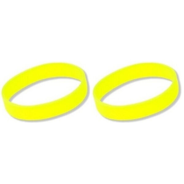 Siliconen armbandjes - 10x - stretch - neon geel - polsbandjes