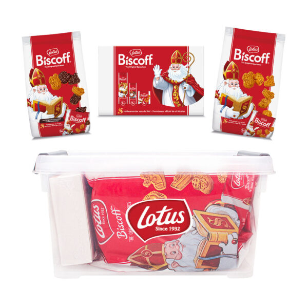 Lotus Sint koekjespakket - speculoos mini's & Klaasdoosje - 480g