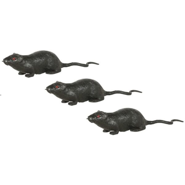 3x Plastic beestjes horror ratten 20 cm