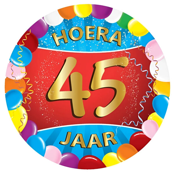 Bierviltjes 45 jaar - 100x stuks - multicolor - verjaardag/feest - feestartikelen