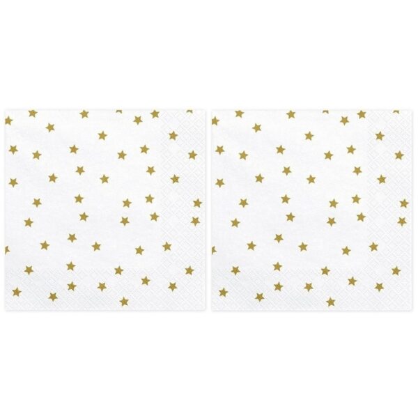 Kerstservetten - 40x - wit - gedecoreerd - 3 laags