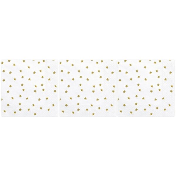 Kerstservetten - 60x - wit - gedecoreerd - 3 laags