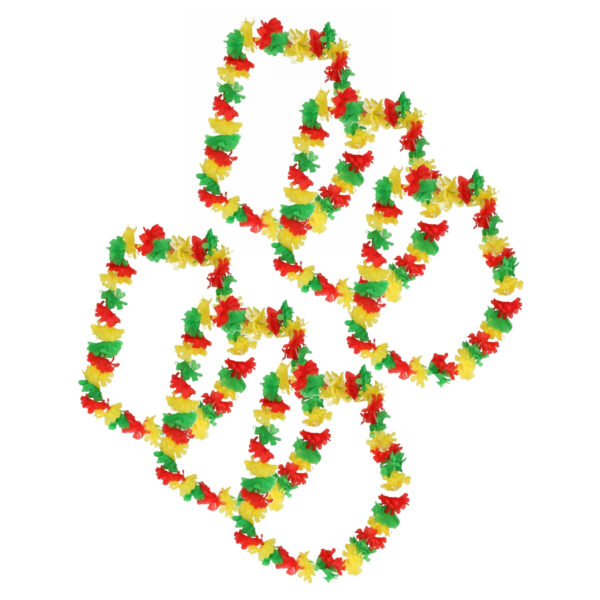Rood/geel/groen Hawaii kransen 6 st