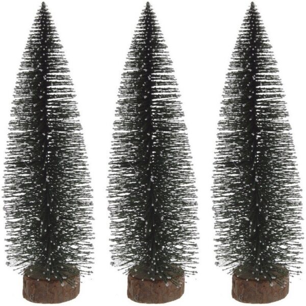 3x Miniatuur kerstboompjes groen 35 cm