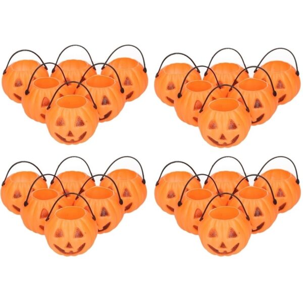 Halloween mini pompoen emmers - 30x - 5 cm - decoratie/versiering/accessoires - Traktatie emmertjes