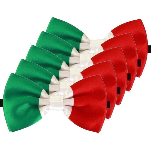 Verkleed vlinderstrikje - 5x - landen thema - Itali? - groen/wit/rood - Italiaanse vlag