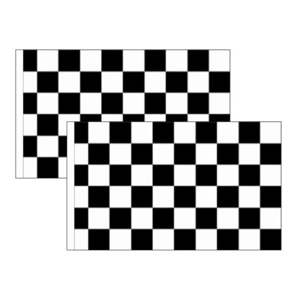 Race Finish Vlag - 2x - 90x150 cm - geruit - autosport feestartikelen -