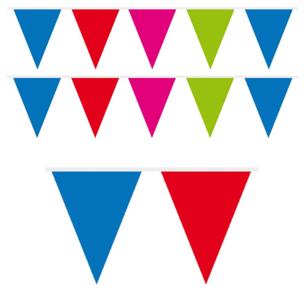 2x Mini vlaggenlijn versiering multi colour 300 cm