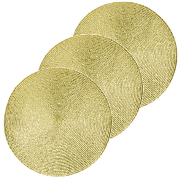 4x Luxe ronde onderlegger goud 38 cm gevlochten