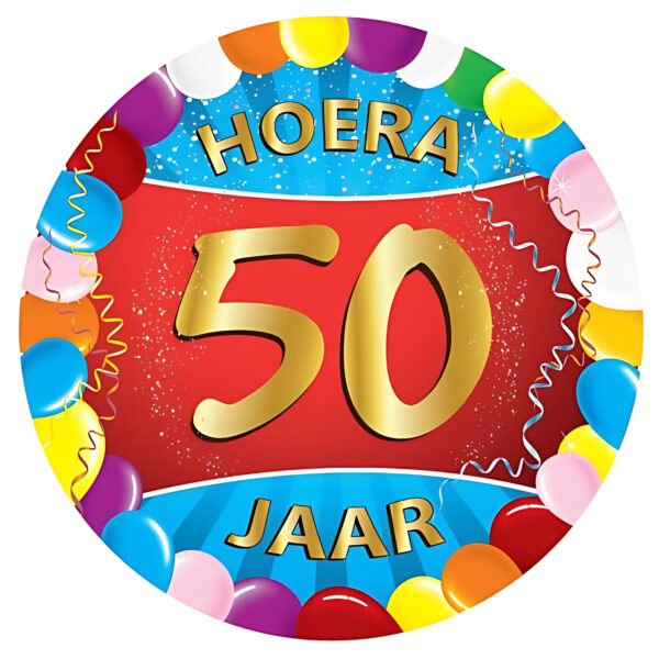 Bierviltjes 50 jaar - 100x stuks - multicolor - verjaardag/feest -