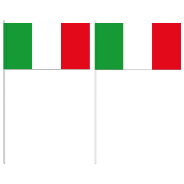 Zwaaivlaggetjes Italie vlag - 100x - 12 x 24 cm - papier/plastic - handvlag -