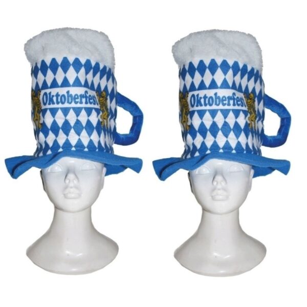 Beieren bierpul hoed - 2x - voor volwassenen - verkleedaccessoires - oktoberfest - bierfeest