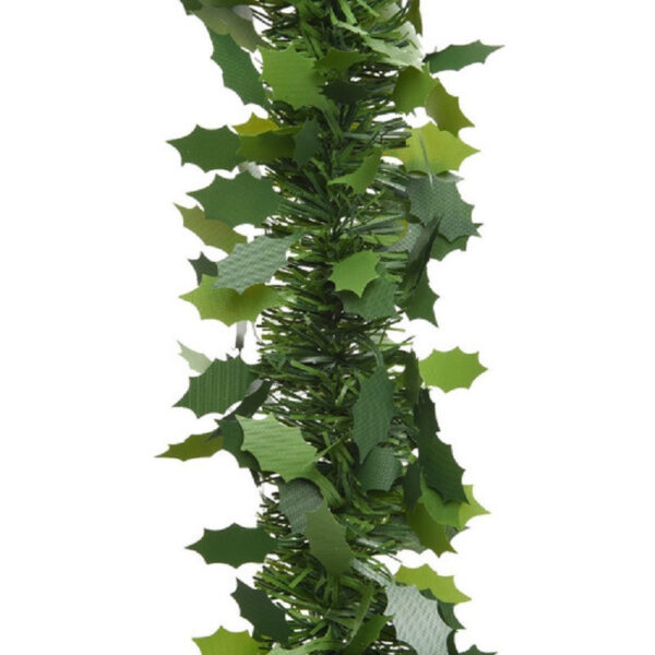 2x stuks groene kerstslinger met hulst bladeren 10 x 270 cm