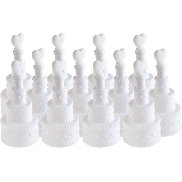Bruiloft bellenblaas - taart met hartje - 12x stuks - 7,5 cm