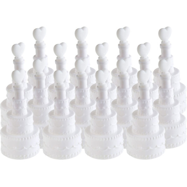 Bruiloft bellenblaas - taart met hartje - 24x stuks - 7,5 cm - Bellenblazen - Trouwerij/huwelijk