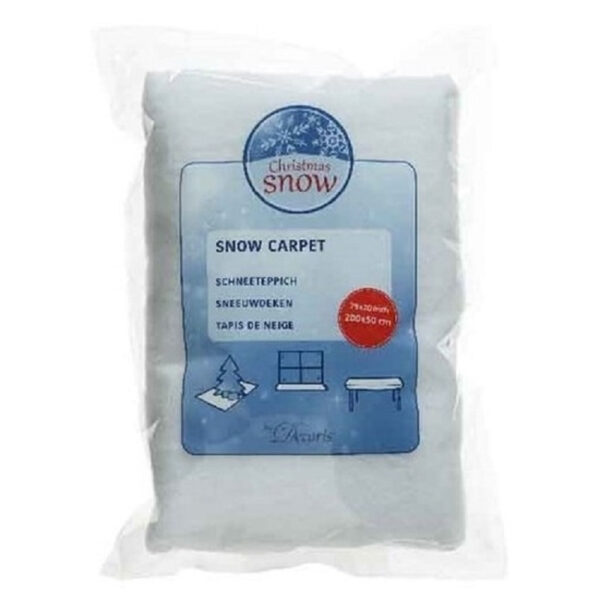 Decoris Sneeuwdeken - 4x stuks - wit - 200 x 50 cm - polyester - ondergrond