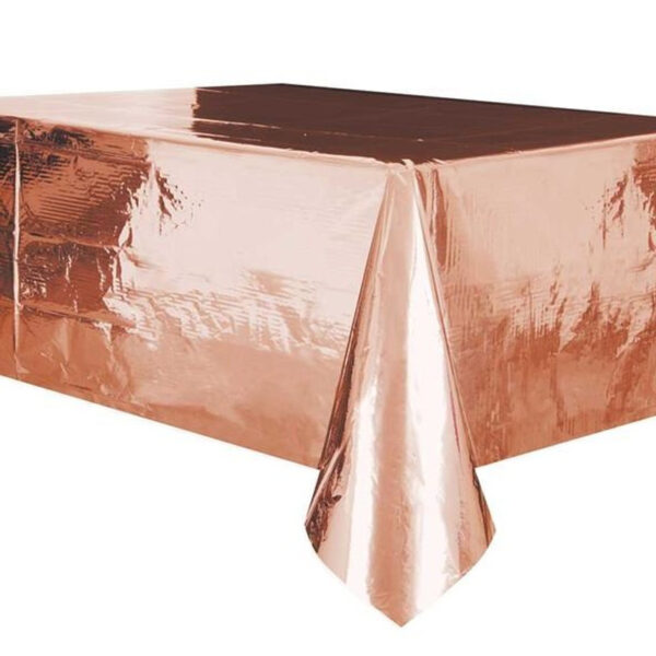 Tafelkleed - 2x - rose goud - 137 x 274 cm - folie - tafellaken