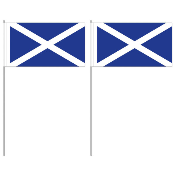 Zwaaivlag Schotland - 100x - 12 x 24 cm - 40 cm stokje - vlaggetje - handvlag -Schotse versiering