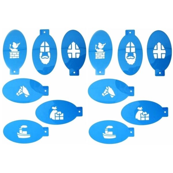 12x Pieten schmink sjabloon -