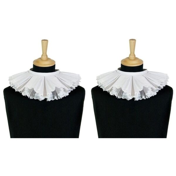 2x Pieten verkleed kraag wit voor volwassenen