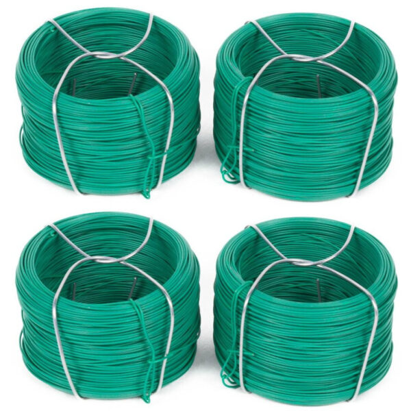 Benson Binddraad - 4x rolletjes - groen - 50 m x 0,7 mm - plantendraad