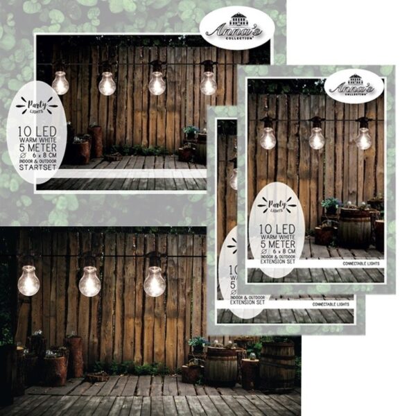 Feest tuinverlichting snoer 15 meter warm witte LED verlichting