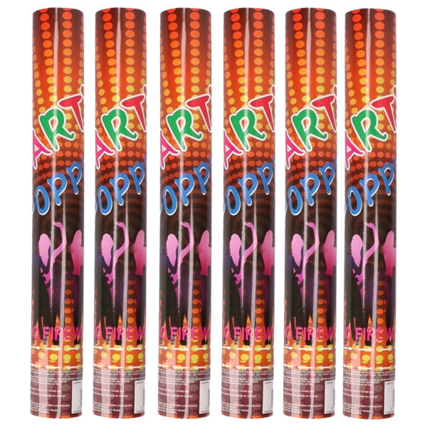 Confetti kanon/shooter - 10x - multi kleuren - papier snippers - 40 cm
