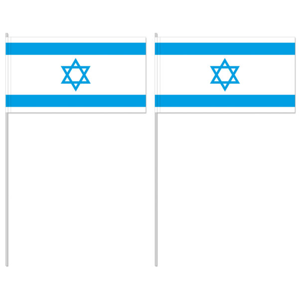 100x Israelische zwaaivlaggetjes 12 x 24 cm
