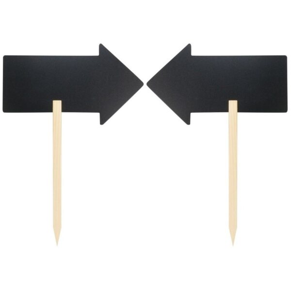 Krijtbord pijl op stok 67 x 49 cm - 2x - schoolbordjes - incl witte krijtstift - richting aanwijzers