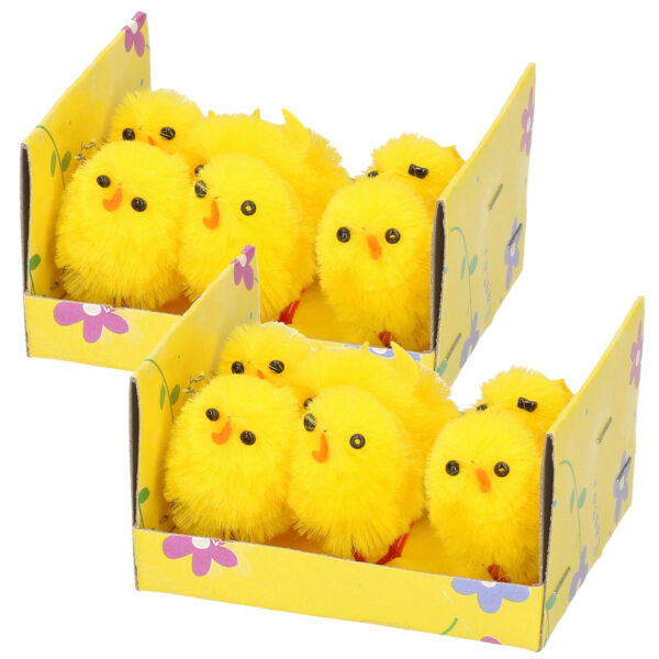 Pluche paas kuikentjes 18 stuks -