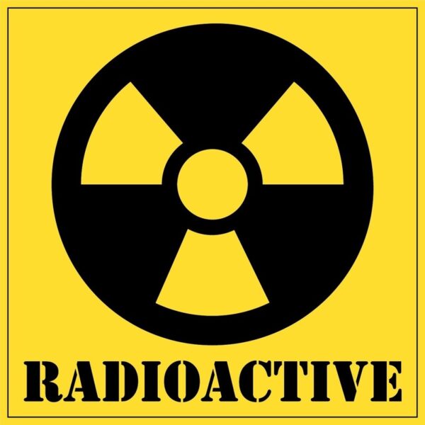 10x Radioactief gevaarsymbool sticker 10,5 cm