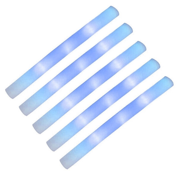 5x Party lichtstaaf met blauw LED licht 48 cm