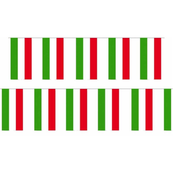 Papieren slinger Hongarije 4 meter - 2x - Hongaarse vlag - Supporter feestartikelen