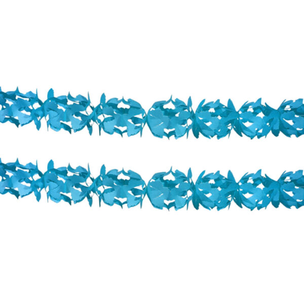 Feest slinger/guirlande - Set van 2x stuks - blauw - papier - 6 meter