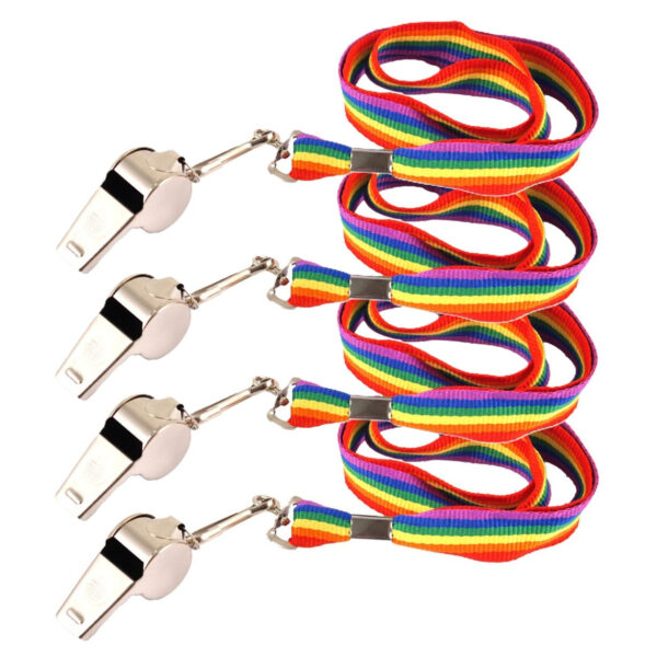 4x Gay Pride fluitje aan koordje