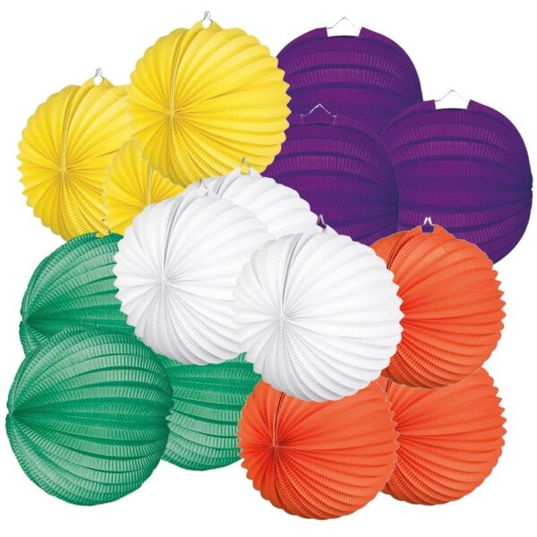 15x Voordelige gekleurde lampionnetjes pakket 22 cm
