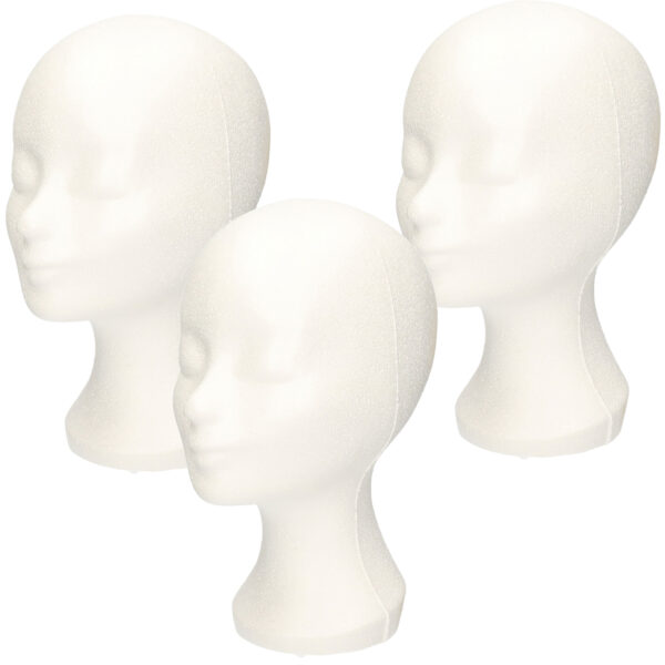 Faram Party Paspop display hoofd/mannequin - 5x - 30 cm - wit -